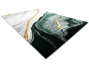 Hot Tapijt Emerald Exclusief 1017 Glamour, Stijlvol Marmer Fles Groen / Go 140X190 Cm Klein Tapijt