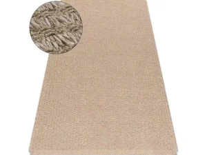 Best Sale Tapijt Jute 3650 Beige Een Kleur - Jute, Platgeweven, Franjes 140X190 Cm Klein Tapijt
