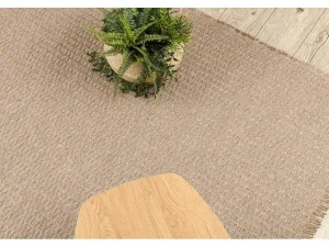 Best Sale Tapijt Jute 3650 Beige Een Kleur - Jute, Platgeweven, Franjes 140X190 Cm Klein Tapijt