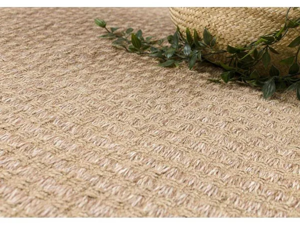 Best Sale Tapijt Jute 3650 Beige Een Kleur - Jute, Platgeweven, Franjes 140X190 Cm Klein Tapijt