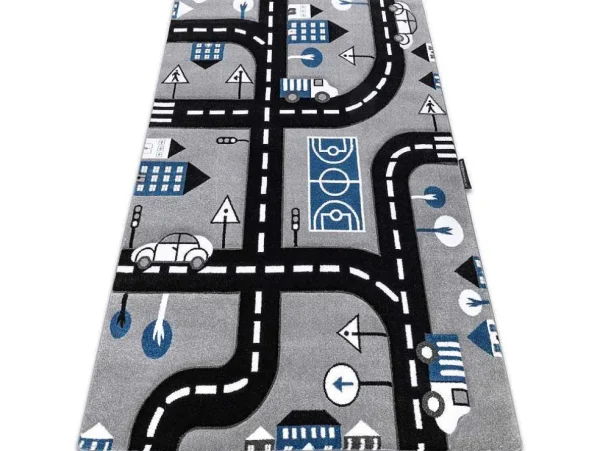 Best Sale Tapijt Petit City Stad Straat Grijskleuring 200X290 Cm Kindervloerkleed