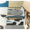 Clearance Tapijt Petit Zoo Dieren , Dierentuincreme / Grijskleuring 240X330 Cm Kindervloerkleed