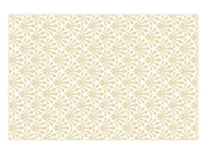 Shop Tapijt Van Vinyl Met Art-Decostijl - 120 X 180 Cm - Beige En Wit - Duchessy Tapijt Van Vinyl