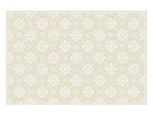Best Tapijt Van Vinyl Met Cementtegeleffect - 120 X 180 Cm - Beige En Wit - Majesti Tapijt Van Vinyl
