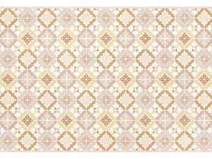 Clearance Tapijt Van Vinyl Met Cementtegeleffect - 120 X 180 Cm - Oranje En Roze - Eloza Woonkamertapijt