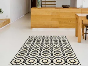 Cheap Tapijt Van Vinyl Met Mozaiekeffect - 120 X 180 - Zwart En Wit - Splita Tapijt Van Vinyl