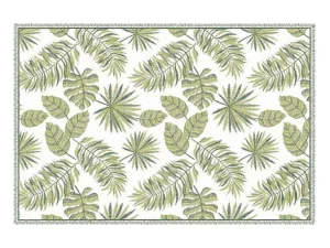 Flash Sale Tapijt Van Vinyl Met Tropisch Motief - 120 X 180 Cm - Groen En Wit - Tropicala Tapijt Van Vinyl