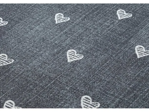 Flash Sale Tapijt Voor Kinderen Hearts Jeans, Gewreven Harten, Kinderen - Grijsk 100X150 Cm Kindervloerkleed