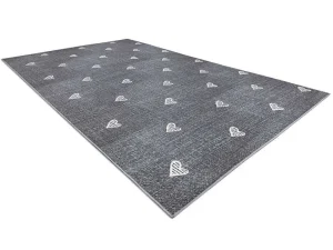 Flash Sale Tapijt Voor Kinderen Hearts Jeans, Gewreven Harten, Kinderen - Grijsk 100X150 Cm Kindervloerkleed