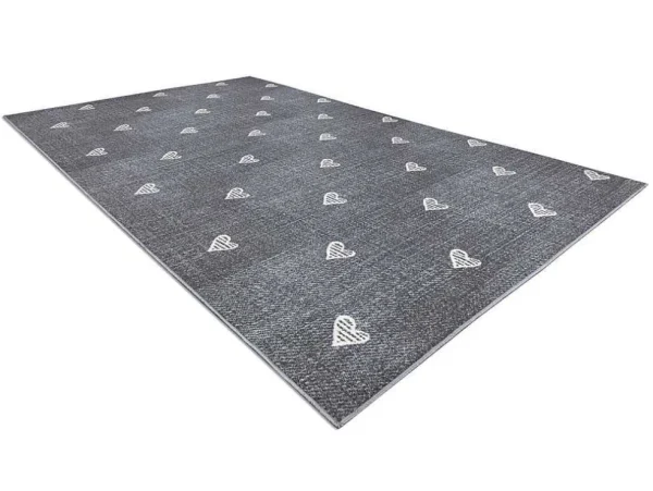 Flash Sale Tapijt Voor Kinderen Hearts Jeans, Gewreven Harten, Kinderen - Grijsk 100X150 Cm Kindervloerkleed