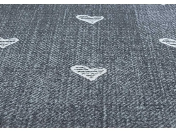 Flash Sale Tapijt Voor Kinderen Hearts Jeans, Gewreven Harten, Kinderen - Grijsk 100X150 Cm Kindervloerkleed