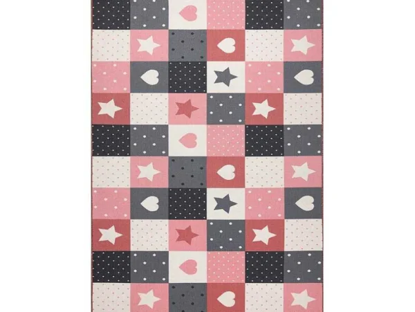 Cheap Tapijt Voor Kinderen Stars Sterren, Sterretje , Rozekleuring / Grijs 100X300 Cm Kindervloerkleed