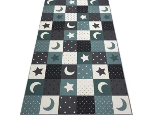 Clearance Tapijt Voor Kinderen Stars Sterren, Sterretje , Kinderen, Turkoois / 300X450 Cm Kindervloerkleed