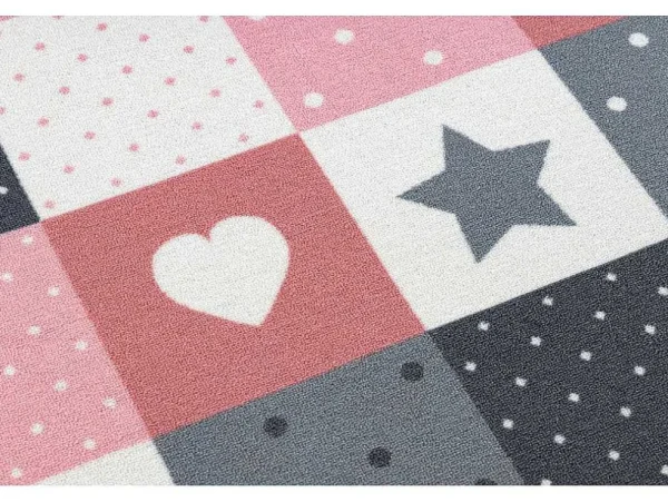 Cheap Tapijt Voor Kinderen Stars Sterren, Sterretje , Rozekleuring / Grijs 100X300 Cm Kindervloerkleed