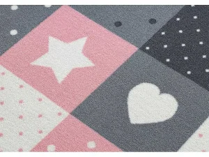 Cheap Tapijt Voor Kinderen Stars Sterren, Sterretje , Rozekleuring / Grijs 100X300 Cm Kindervloerkleed