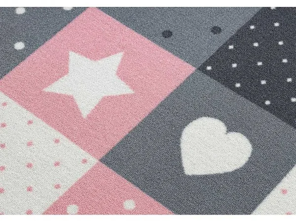 Cheap Tapijt Voor Kinderen Stars Sterren, Sterretje , Rozekleuring / Grijs 100X300 Cm Kindervloerkleed