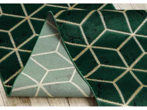 New Tapijtloper Emerald Exclusief 1014 Glamour, Stijlvol Kubus Fles Groen 80X280 Cm Gangtapijt
