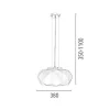 Store Terra Hanglamp, Chroom, Wit, 38X38X110 Cm, Hanglamp