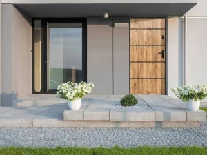 Best Toegangsdeur Van Roestvrij Staal H207 X B100 Cm Eik-Effect - Links - Naxara Voordeur