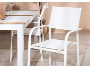 Cheap Togo Tuinmeubelset Tafel 90X150Cm Wit, 4 Stoelen Santorini Wit. Loungeset