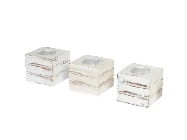 Best Sale Tolve Theelichthouder (Set Van 3), Wit Kandelaar En Kaars