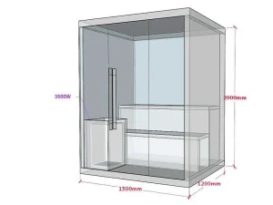 Flash Sale Traditionele Finse Sauna Sigtuna - 2 Tot 3 Plaatsen - L150 X L120 X H200 Cm - Met Led Verlichting Finse Sauna