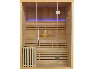 Flash Sale Traditionele Finse Sauna Sigtuna - 2 Tot 3 Plaatsen - L150 X L120 X H200 Cm - Met Led Verlichting Finse Sauna