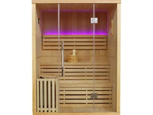 Flash Sale Traditionele Finse Sauna Sigtuna - 2 Tot 3 Plaatsen - L150 X L120 X H200 Cm - Met Led Verlichting Finse Sauna