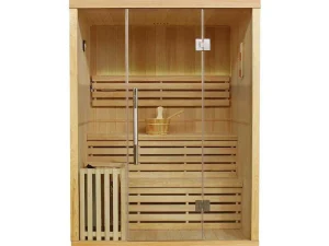 Flash Sale Traditionele Finse Sauna Sigtuna - 2 Tot 3 Plaatsen - L150 X L120 X H200 Cm - Met Led Verlichting Finse Sauna