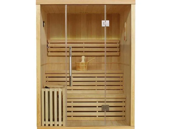 Flash Sale Traditionele Finse Sauna Sigtuna - 2 Tot 3 Plaatsen - L150 X L120 X H200 Cm - Met Led Verlichting Finse Sauna