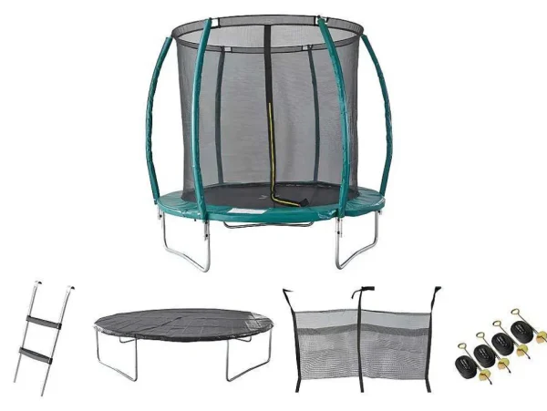 Discount Trampoline Met Binnenbeschermingsnet, Ladder, Hoes En Verankeringsset - D.366 Cm - Wallaby Spel Voor Buiten