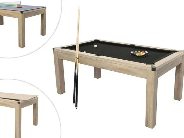 Outlet Transformeerbare Tafel Biljart & Pingpong - Licht Naturelkleurig - L182 X B102 X H80 Cm - Henk Spel Voor Binnen