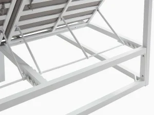 Cheap Tuinbed Met Baldakijn Van Aluminium - Wit En Grijs - Livadis Van Ligstoel