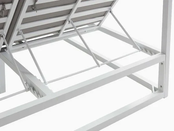 Cheap Tuinbed Met Baldakijn Van Aluminium - Wit En Grijs - Livadis Van Ligstoel