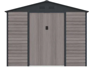 Clearance Tuinhuisje Van Gegalvaniseerd Staal Met Houteffect Adelmo - Grijs - 8,94 M Tuinhuis