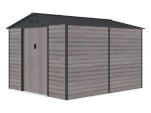Clearance Tuinhuisje Van Gegalvaniseerd Staal Met Houteffect Adelmo - Grijs - 8,94 M Tuinhuis