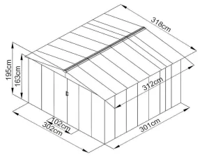 Flash Sale Tuinhuisje Van Gegalvaniseerd Staal - Grijs - Linus - 9,92 M Tuinhuis