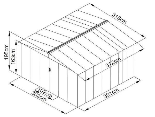 Flash Sale Tuinhuisje Van Gegalvaniseerd Staal - Grijs - Linus - 9,92 M Tuinhuis