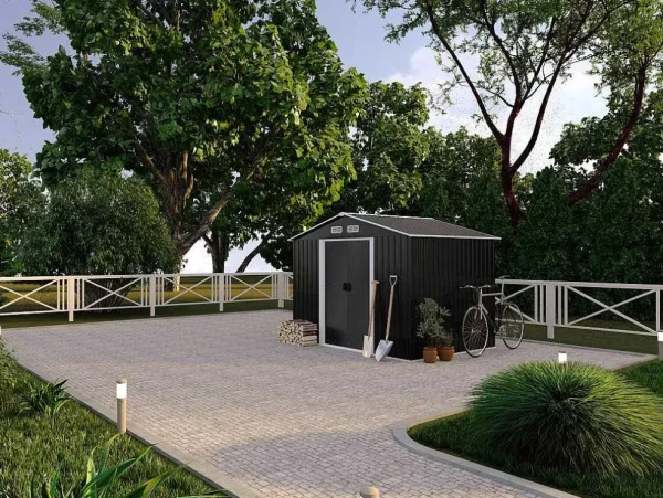 Cheap Tuinhuisje Van Grijs Gegalvaniseerd Staal Manso - 5,2M Tuinhuis