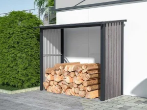 Best Sale Tuinhuisje Van Verzinkt Staal Met Houteffect 1,98 M3 - 2 Kub - B182 X D89 X H156 Cm - Birwood Tuinhuis