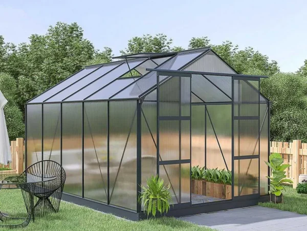 Best Tuinserre Corolle Ii 9 M Van Polycarbonaat - Antraciet Tuinkas