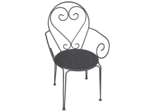 Cheap Tuinset Met Tafel En 4 Stoelen Van Metaal Met Smeedijzer Aspect - Antraciet - Guermantes Tuinset