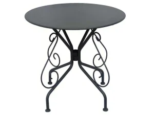 Cheap Tuinset Met Tafel En 4 Stoelen Van Metaal Met Smeedijzer Aspect - Antraciet - Guermantes Tuinset