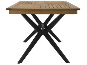 Cheap Tuintafel Van Acaciahout En Zwart Metaal Tobaga - L. 180 Cm Tuinset