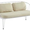 Cheap Tuinzithoek Van Metaal: 1 Tweezitsbank, 2 Fauteuils En 1 Salontafel - Wit - Arlesan Loungeset