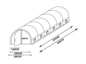 Cheap Tunnelkas Met Structuur Van Gegalvaniseerd Staal En Deur 18 M - L600 X B300 X H200 Cm - Alocasia Tuinkas