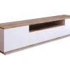 Discount Tv-Meubel Met 3 Deuren En 1 Nis - Wit En Naturel - Lotula Tv-Meubel