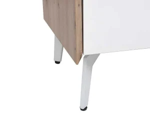 Flash Sale Tv-Meubel Met 4 Lades En 2 Nissen - Mdf & Metaal - Witgelakt & Naturelkleur - Cayana Tv-Meubel