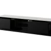 Clearance Tv-Meubel Met 2 Lades En 2 Nissen Met Ledverlichting Van Mdf - Zwart Met Wit Marmereffect - Devika - Van Tv-Meubel