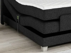 Hot Tweepersoons Boxspring Met Elektrische Bedbodem + Matras En Dekmatras Castel Van - 2X90X200Cm - Antraciet Elektrisch Relaxatiebed